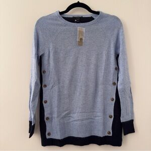 J.Crew Angora Wool Blend Elbow Patch Sweater Side Button Size Extra Small XS